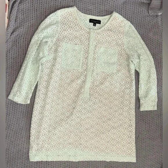 Mint Green Lace Button Up Dress  Long Sleeve - Picture 1 of 5